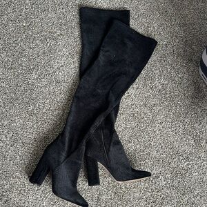 Aldo Black velvet Over-the-Knee Boots